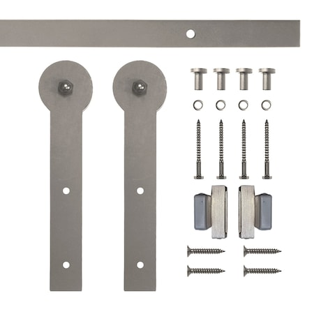 Quiet Glide Soft Close 60" Satin Nickel Round St Mini Single Barn Door Hardware NT.1310.09.SN-60-SC
